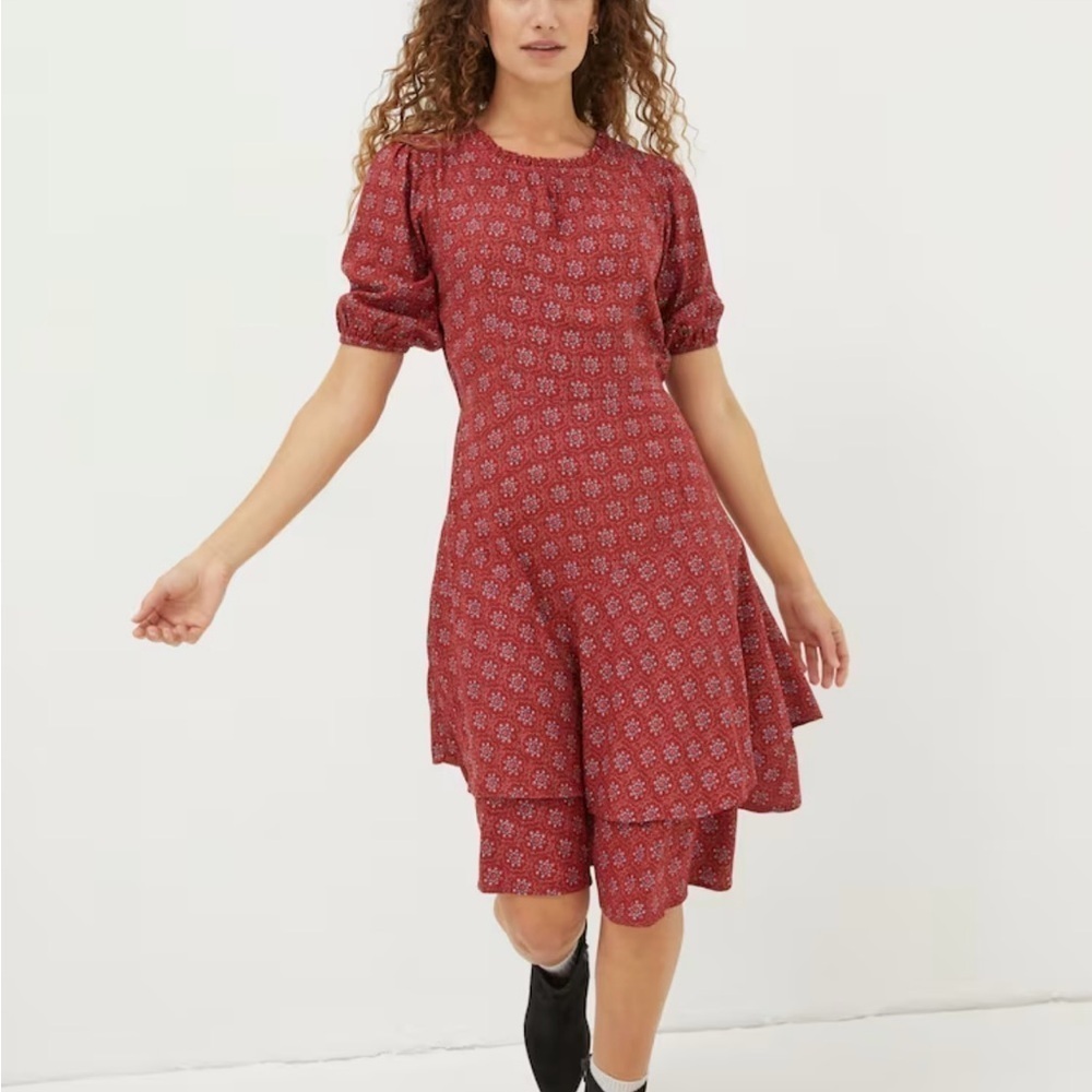 FatFace Red Shaney Craft Geo Dress- women’s Size 12R